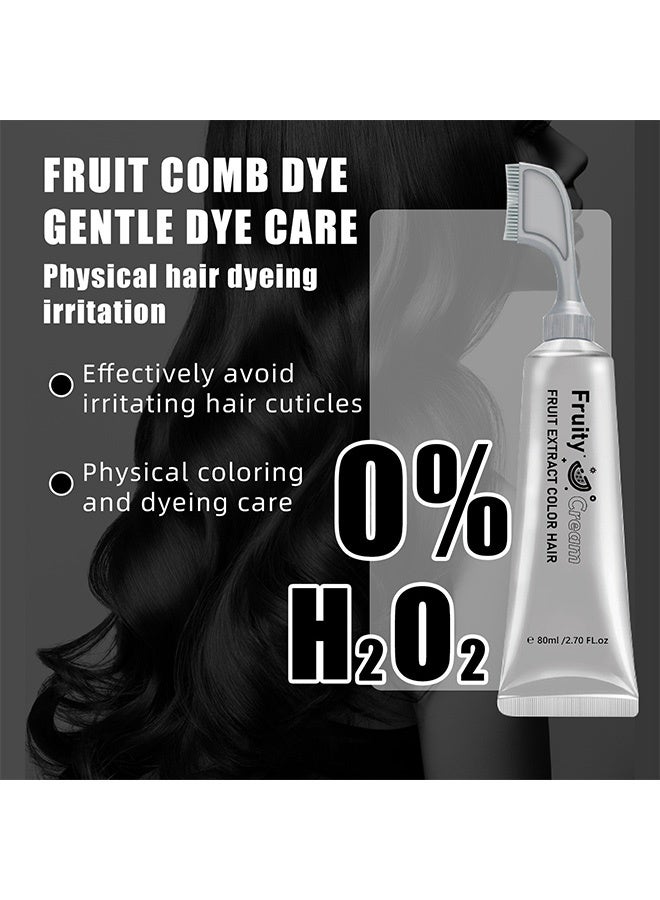 SOUG Hair comb plant hair dye 80ml per comb - dark hair dye that quickly colors hair. Hair comb #Black - Image 3